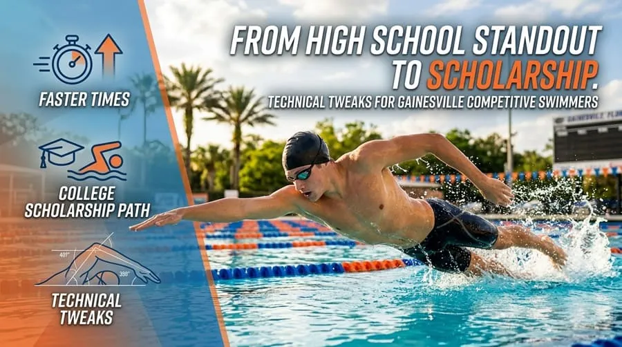 A competitive swimmer training in Gainesville
